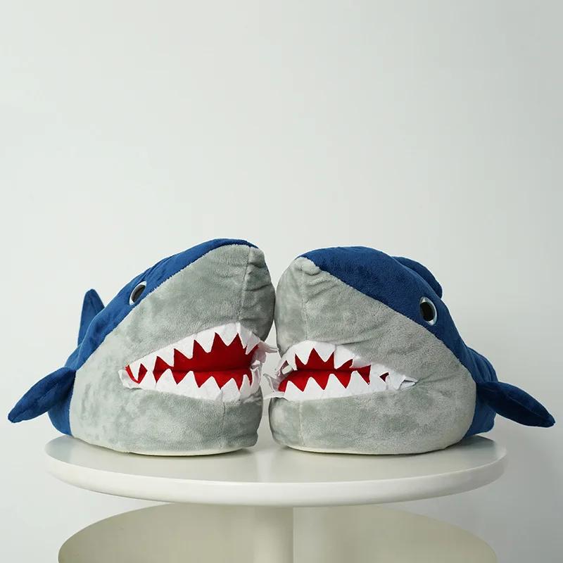 Fashion Cute Cartoon  Plush Slippers for Men Women Soft Animal Funny Home Indoor Winter Warm Floor Shoes