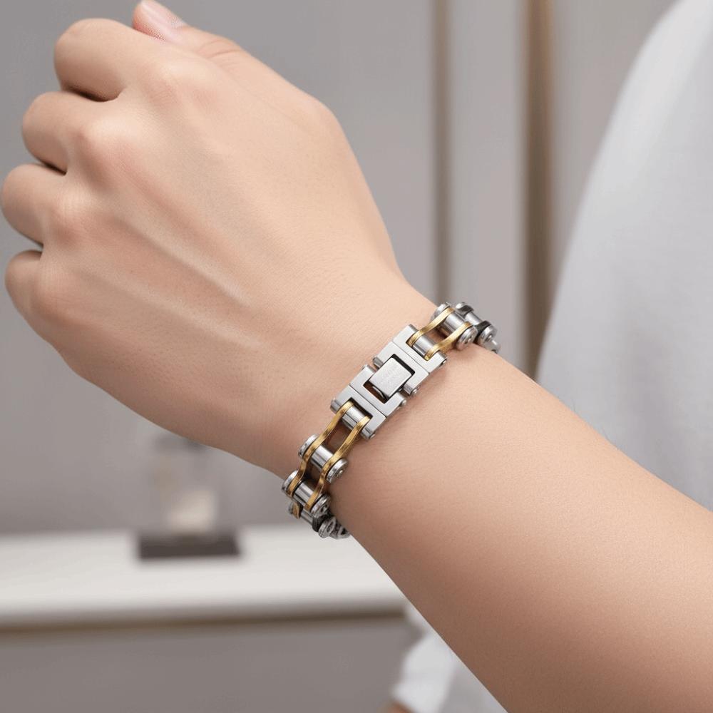 Adjustable Bike Chain Design Bracelet Stainless Steel Wrist Chain for Men  Outdoor