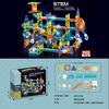 Geometric Magnetic Piece Children Splicing Track Ball Toy Set With Light For Kids Diy Educational Play Set