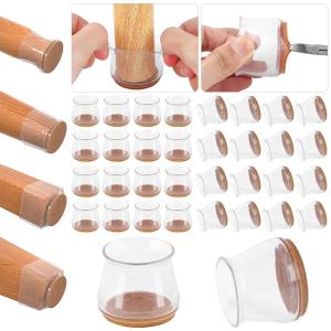 32pcs Silicone Table Chair Leg Floor Protectors Thicken Wear-resistant Chair Feet Caps Covers Pads For Reducing Noise