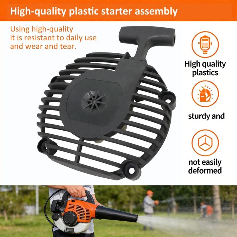 Good Quality Recoil Starter Assembly for Leaves Blower Tool Replacement Parts Quality ABS Construction Easy to Install