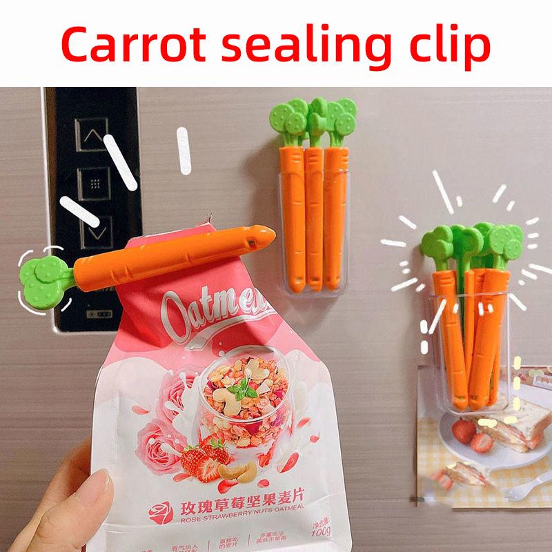 

Креативный и милый уплотнительный зажим для моркови, мультяшные закуски, влагостойкий уплотнительный зажим, магнит, коробка для хранения ленты с лентой на холодильник