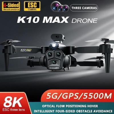 Nová letecká fotografie K10 MAX 8K dron 5G pro vyhýbání se překážkám Profesionální tříkamerová dálkově ovládaná kvadrokoptéra s optickým systémem GPS pro letadla
