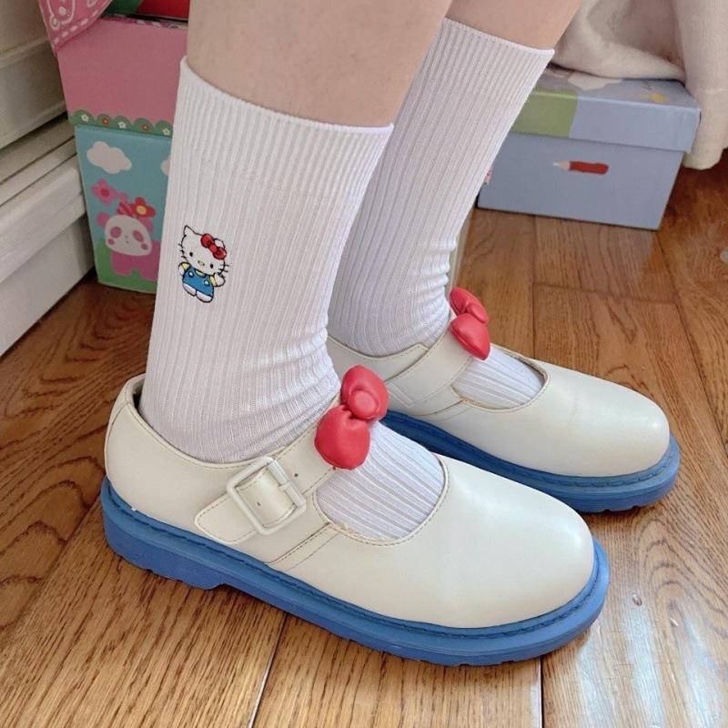 

Леди Весна Милые Вышитые Кошки Кошка Милые Студенческие Белые Носки Средней Длины 1 pair