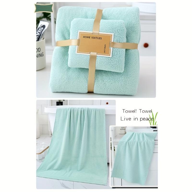 Juego de Toallas de Baño Suaves de Coral Fleece Oversize Secado Rápido Toalla de Ducha Accesorios de Baño Ideales