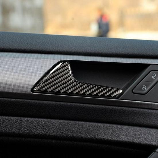 Carbon Fiber Interior Door Handle Cover Trim For VW Golf 7 MK7 R GTI 2013-