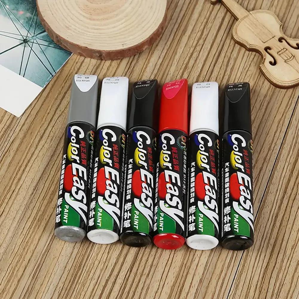 Rotulador para reparar arañazos en la pintura del coche, resistente al agua, para el cuidado de la banda de rodadura de los neumáticos del coche, mantenimiento del automóvil, color negro, blanco, rojo y plateado