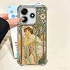 Vintage Alfons Mucha Primavera Plating Phone Case For Xiaomi Poco X5 X6 X7 X8 Pro Max F8 Ultra F7 M8 M7 M5S Redmi 15C 15 14C 13C
