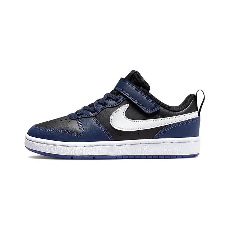 New Nike Court Borough Low 2 Midnight Navy Black White PS BQ5451-404