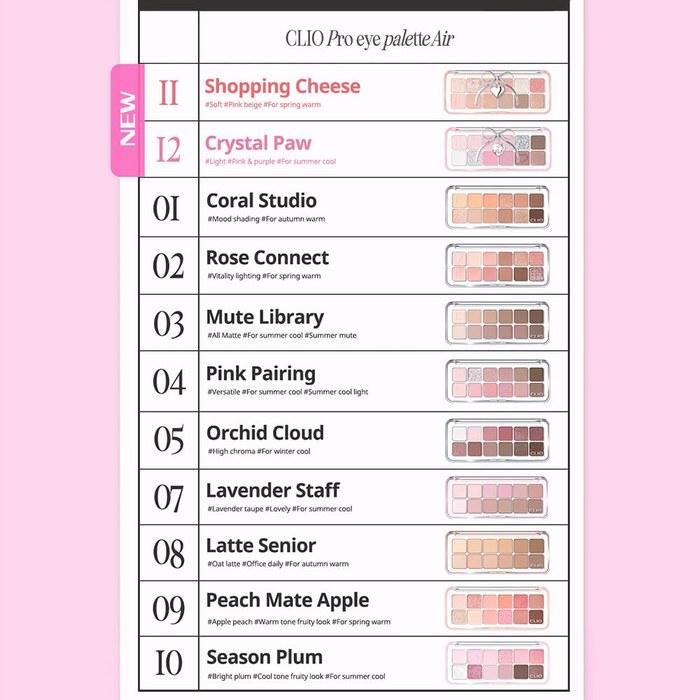 Clio Pro Eye Palette Air (02 Rose Connect) X 10