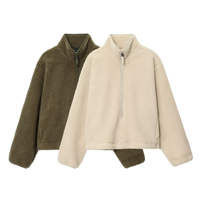 Zbzr Autumn New Women Clothes Loose Casual Temperament Simple Teddy Velvet Sports Top 1283772-