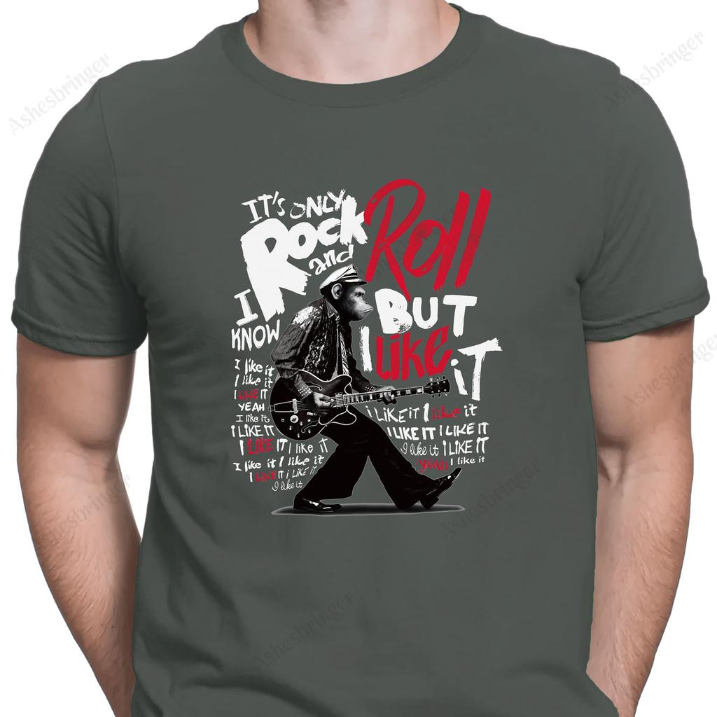 Men's Cotton Crew Neck ROCK'ROLL 80‘s Music Graphic Print T-Shirt Street Casual Style Tops for Men and Women