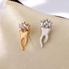 Delicate Teeth Brooch Diamond Inlay Crown Teeth Ornament Metal Badge Cute Pin