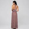 French retro elegant temperament polka dot neck V-neck dress sexy hottie backless strap waist long dress women