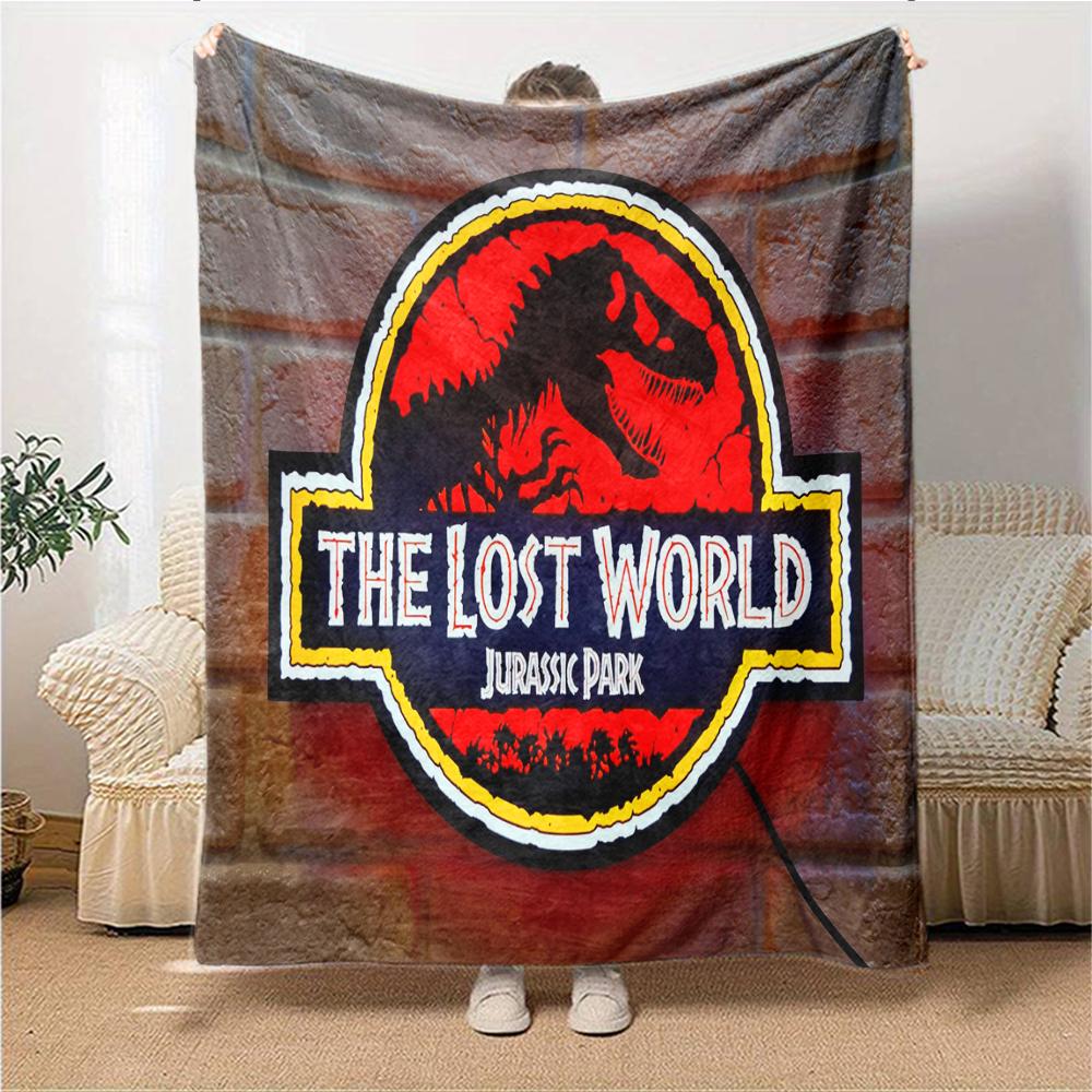 Jurassic Park Neon Sign Blanket Soft Throw Blanket For Home Bedroom Bed Sofa Travel Office Solid Christmas Blanket