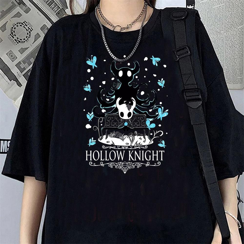 Hollow Knight Silksong Pattern Print TShirt HipHop Retro Anime Womens Clothing Comfortable Breathable and Soft Cotton