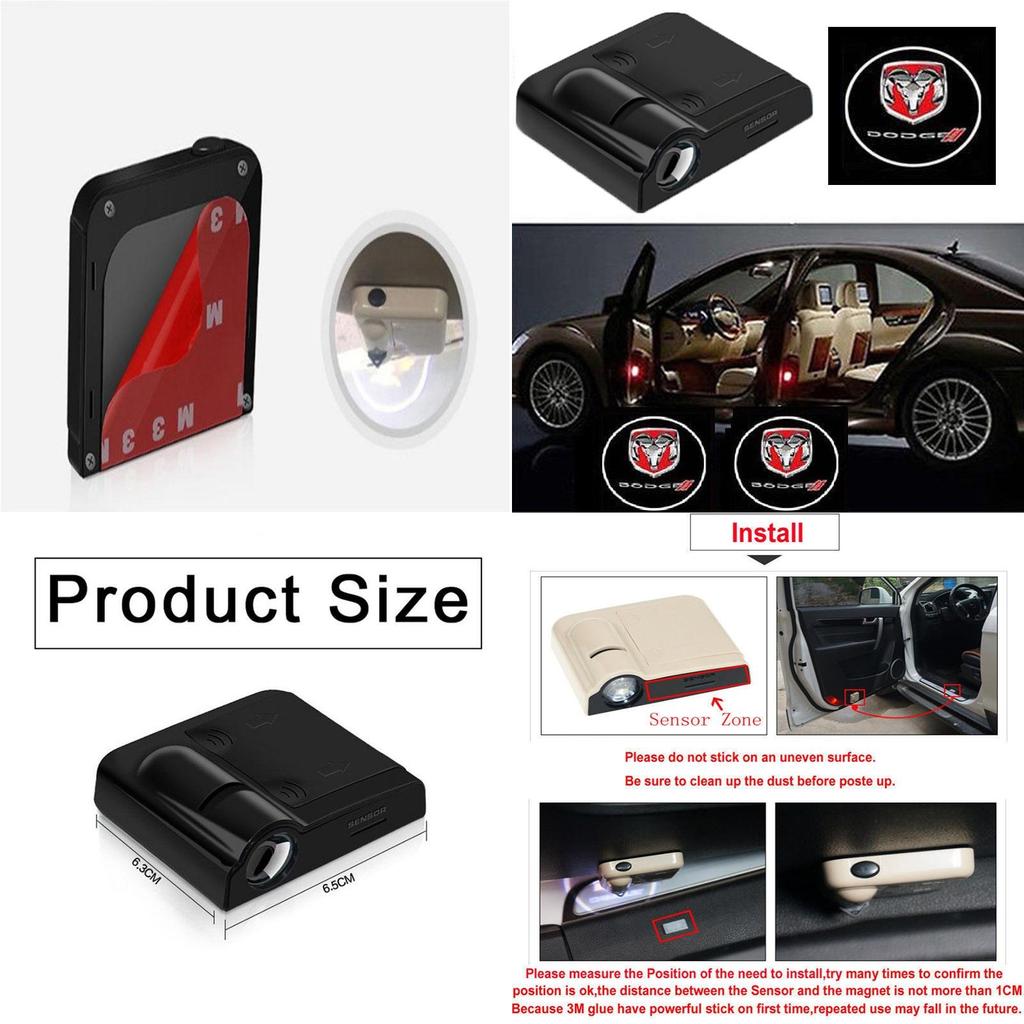 Wireless 2pcs For Fashion Welcome Led Car Door Logo Projectors Lights