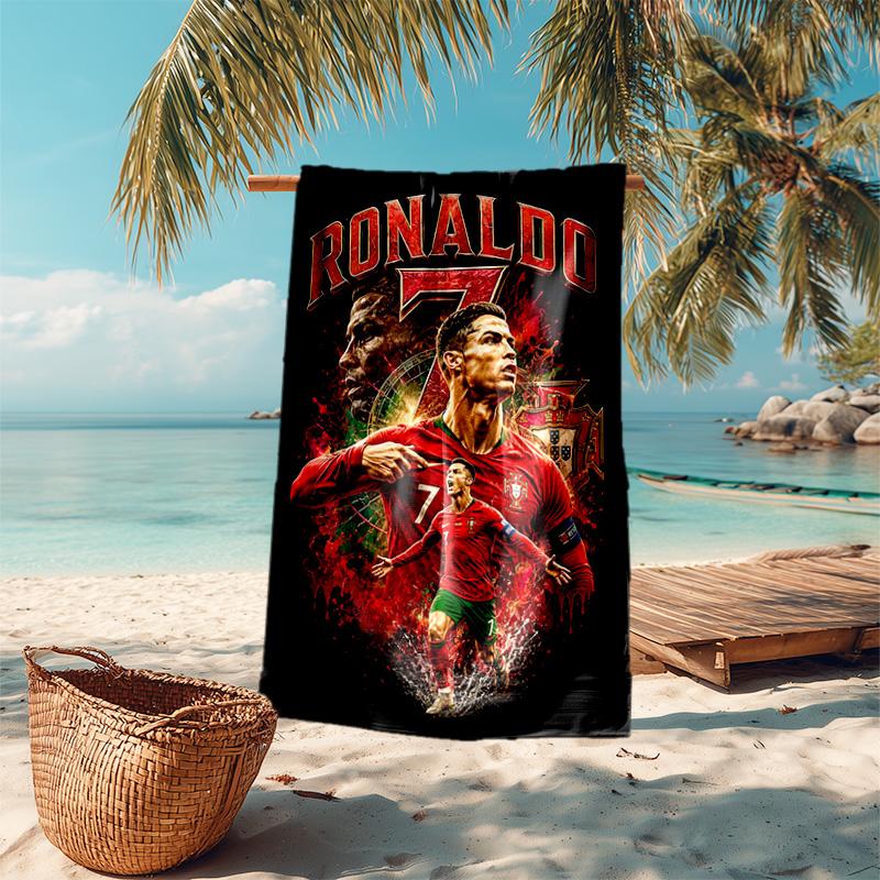 Cristiano Ronaldo Portugal Football Legend Ronaldo Beach Towel Soft Portable For Travel Absorbent Bath Towel Outdoor Pool Towel Swim Travel And Vacati