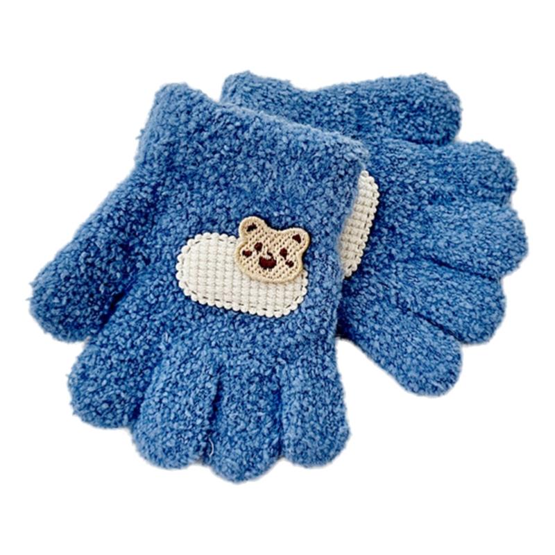 Cosy Winter Gloves for Kids Ages 1 To 3 Year Soft and Warm Five Finger Mittens 69HE