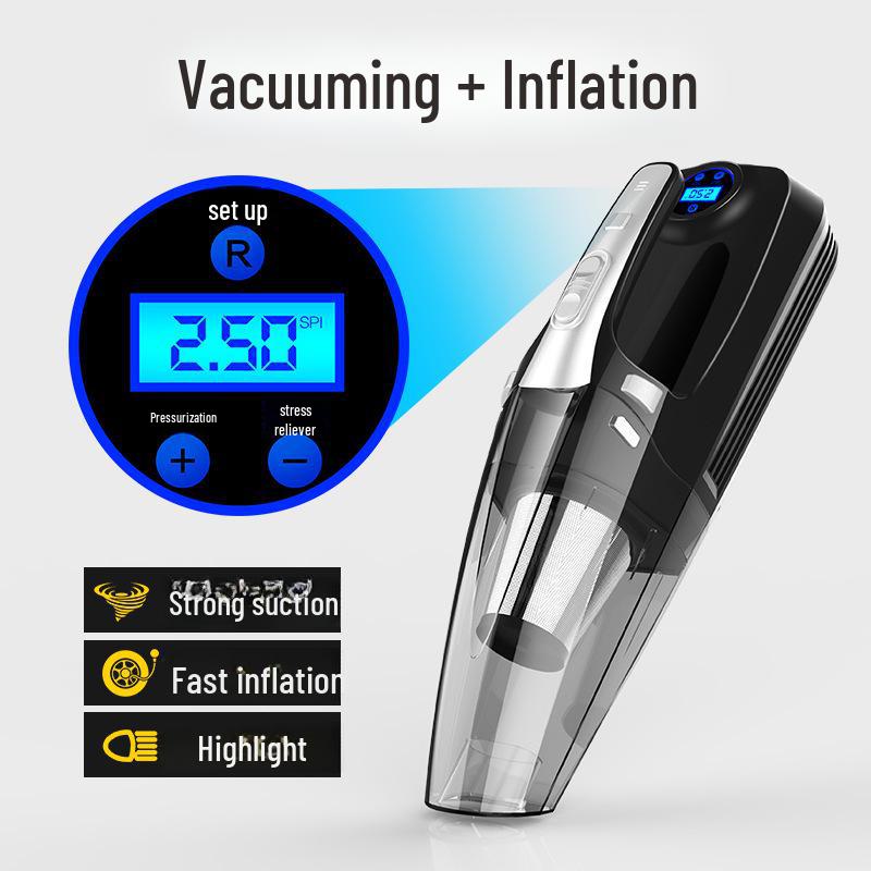 

Wireless 4-in-1 Car Vacuum & Tire Inflator with High Power