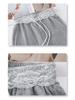 Gray Lace-Trimmed High-Waist Straight Leg Sweatpants for Women - Spring 2025 Collection