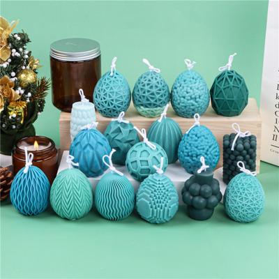 Kerze Form Antihaft Anti-verformt Wiederverwendbare DIY Silikon Frohe Ostern Geometrische Ei Form Seife Handwerk Casting Mold Hause liefert