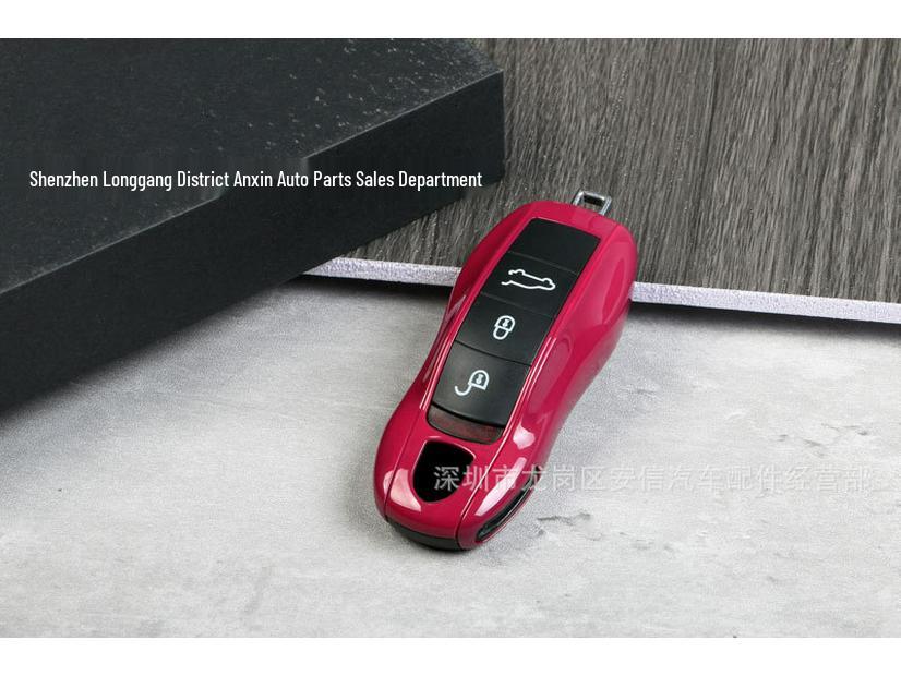 Porsche Starlight Ruby Red Key Shell for Macan, Cayenne, Panamera, 718