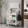 Space-Saving Rolling Cart with Hooks Freestanding Storage Sturdy