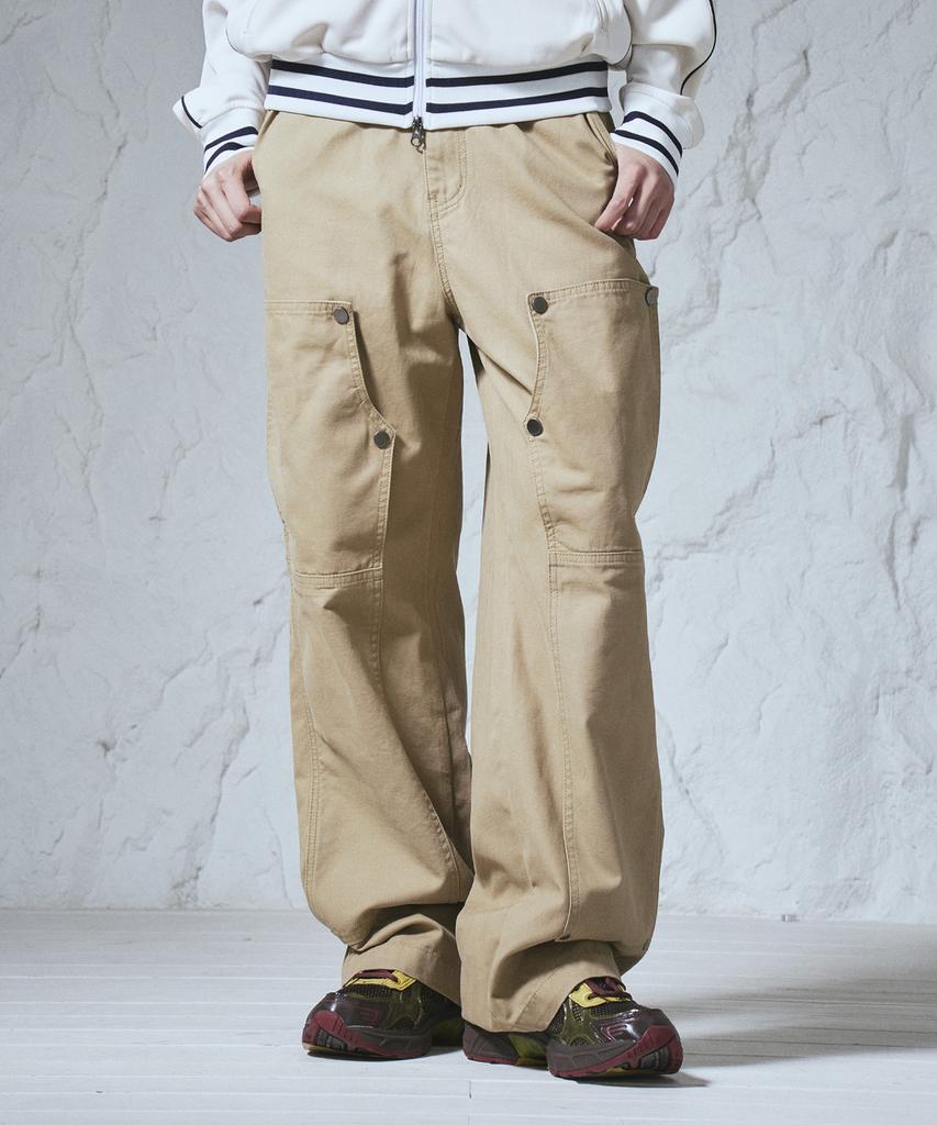 TRAVEL Work Carpenter Canvas Pants Beige