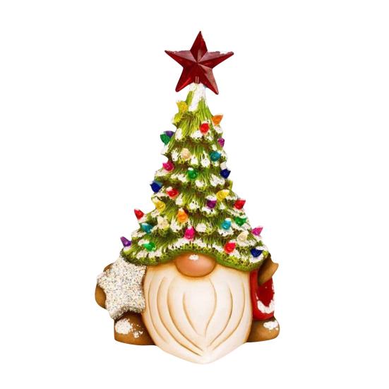 Gnome Christmas Tree Light Resin Lighted Faceless Old Man Figurines Portable