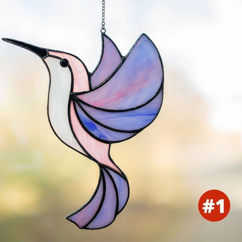 Colorful Hummingbird Window Decorative Piece - Hummingbird Acrylic Sun Catcher фиолетовый