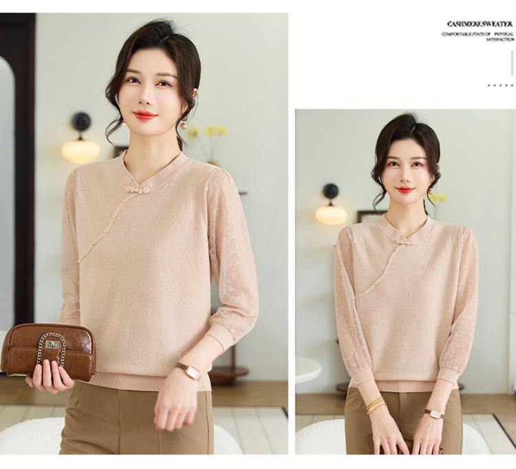 2026 Trendy Spring Knit Base Layer Top for Middle-Aged & Elderly Women - Fashionable Thin Sweater