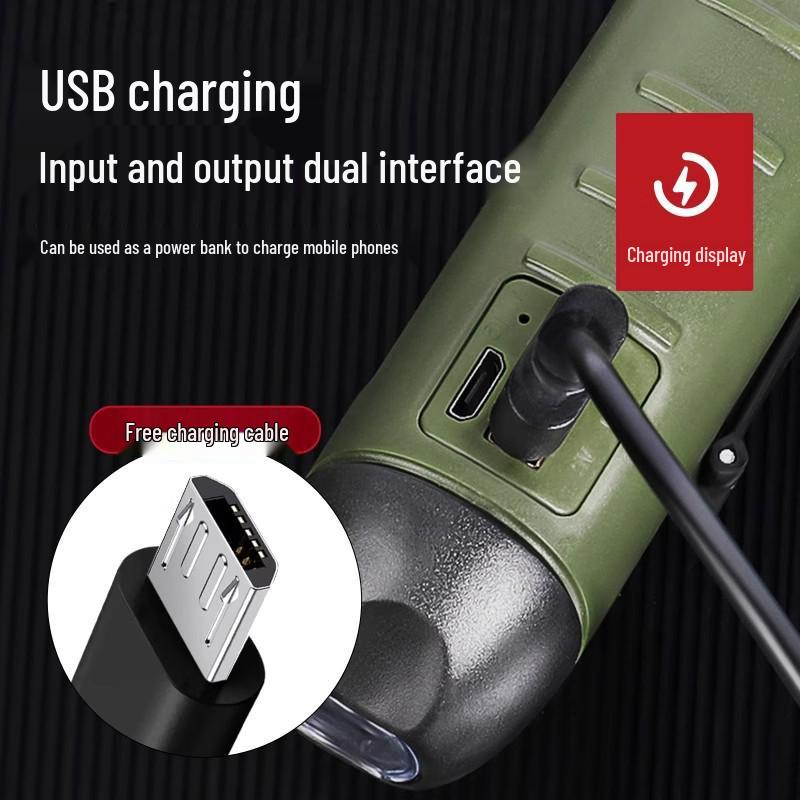 Hand-cranked Solar Power Flashlight: Portable Emergency Light
