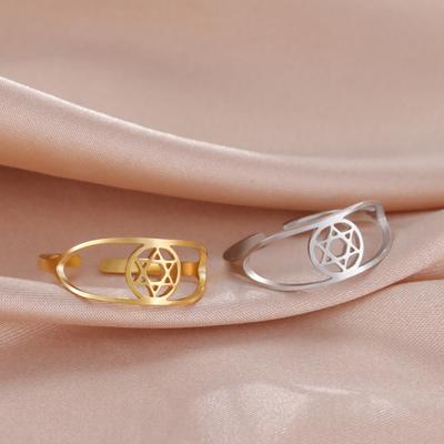 Skyrim Star Of David Hexagram Ring Women Men Stainless Steel Finger Rings Vintage Israel Je Judaism Jewelry Gift