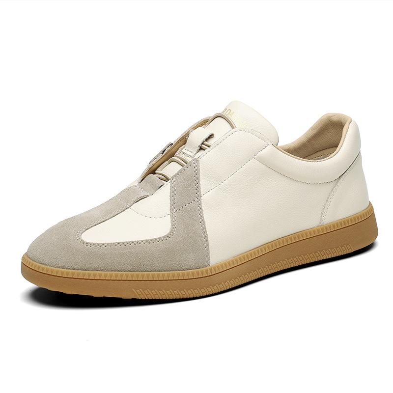 

Classic German training shoes are simple and versatile 2025 autumn one-pedal color matching white shoes men s leather flat-soled casual board shoes 44