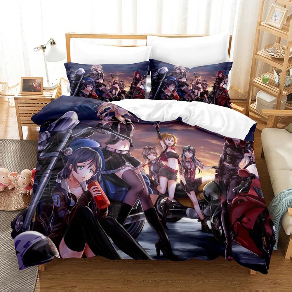 3D Printed Love Live Bedding Set Pillowcase Anime Duvet Cover Double Twin Full Queen King Adult Kids Bedclothes Quilt Cover