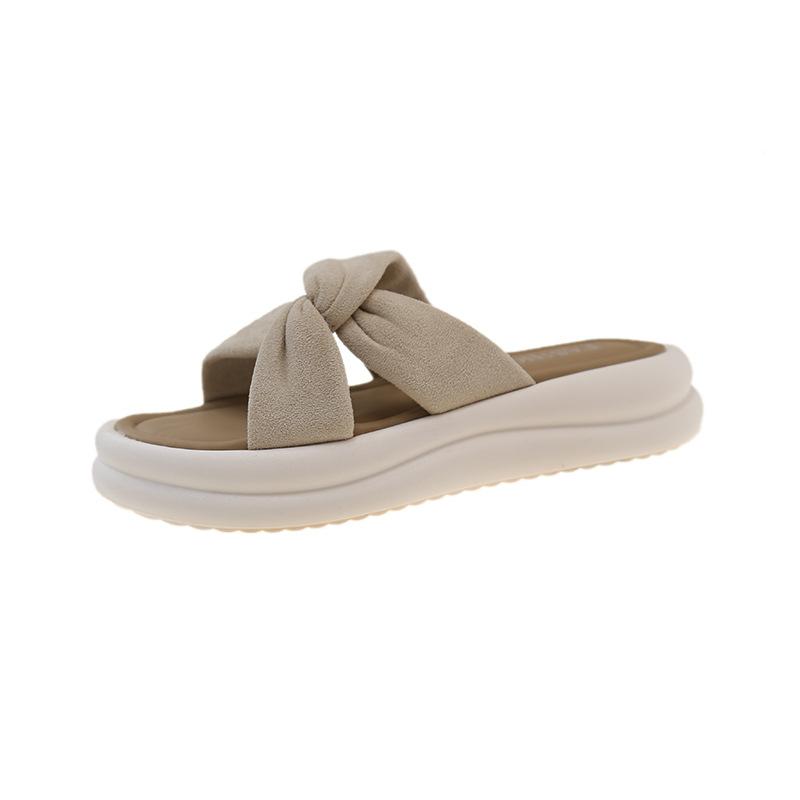 

High sense cross with cool slippers women wear summer new Internet celebrity fashion women thick bottom word beach sandals 35