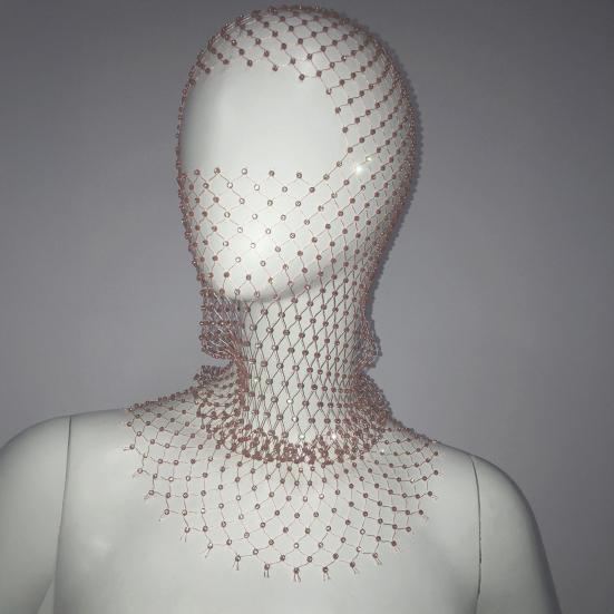 Fishing Net Hat Elastic Sparkling Rhinestones Design Solid Color Headgear Nightclubs Music Festivals Stage Dressing Headwear