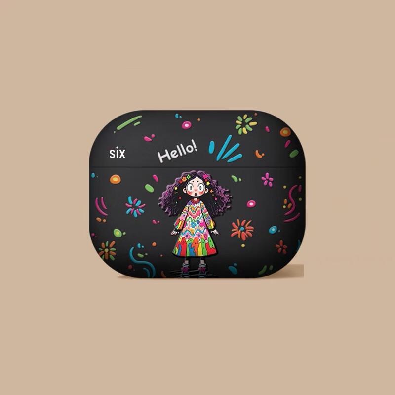 Fumade Cartoon Graffiti Girl Protective Case for Apple AirPods
