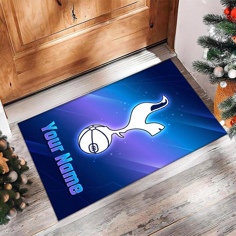 Tottenham Hotspur FC Printed Crystal Velvet Rug Non‑Slip Crystal Velvet Carpet For Sofa Bedroom Indoor Home Decoration