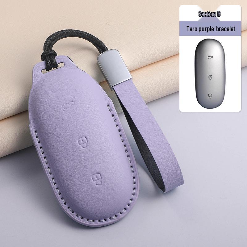 Dreifarbige PU-Leder-Autoschlüsselhülle für Ideal L6-L9