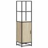 VidaXL Buffet haut chêne sonoma 35,5x35x139 cm bois d'ingénierie métal, armoire latérale, armoire de rangement haute, 849045