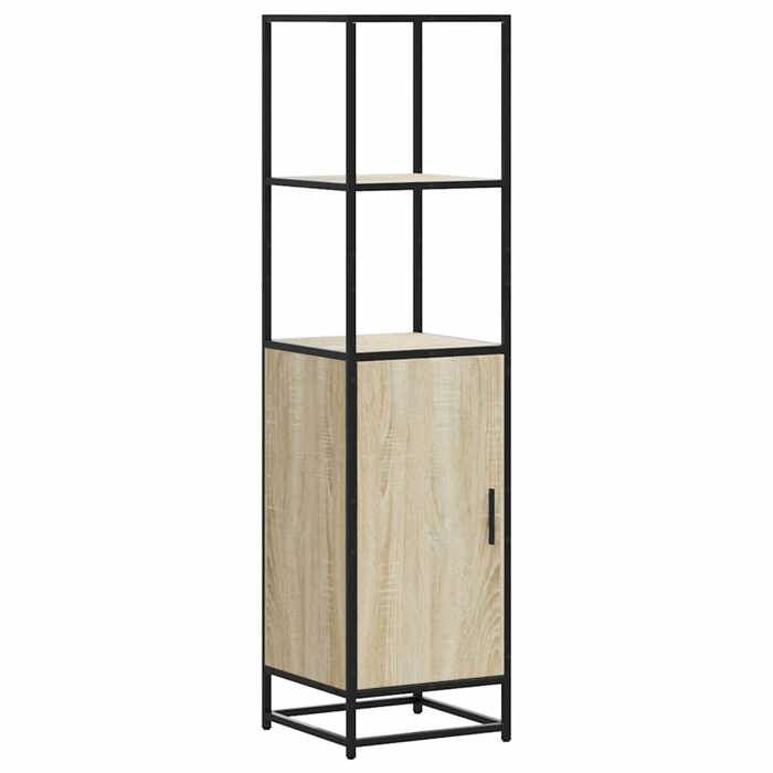 VidaXL Buffet haut chêne sonoma 35,5x35x139 cm bois d'ingénierie métal, armoire latérale, armoire de rangement haute, 849045