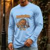 Men's Halloween Long Sleeve Neck Casual Pullover T-Shirt for Party and Holiday