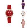 Fashionable Ladies' Quartz Watch With Decorative Night Light And Leather Strap
