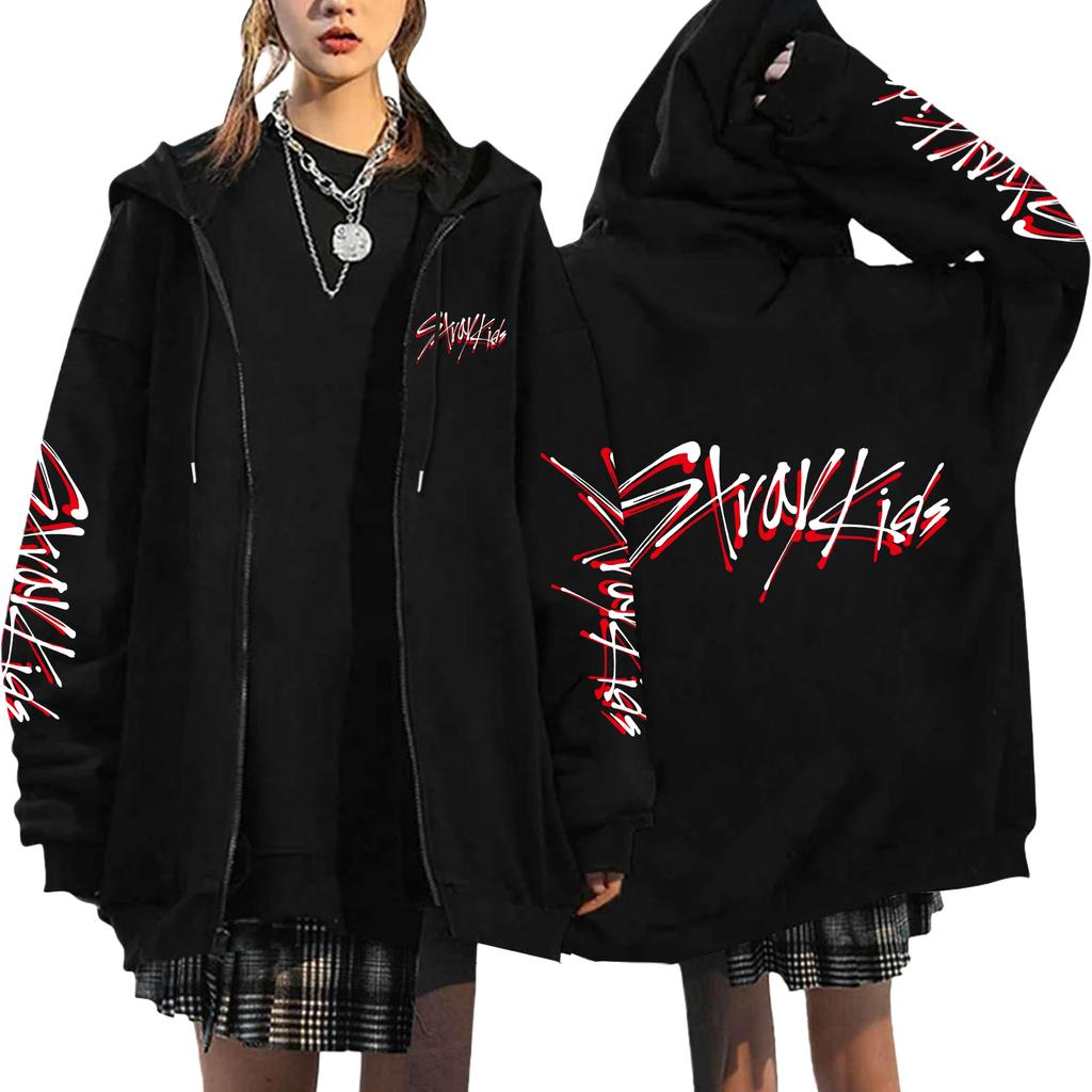 Women's Zip Up Hoodies Teen Girls Letter Printing Sweatshirt Clothing Casual Drawstring Jacket With Pockets