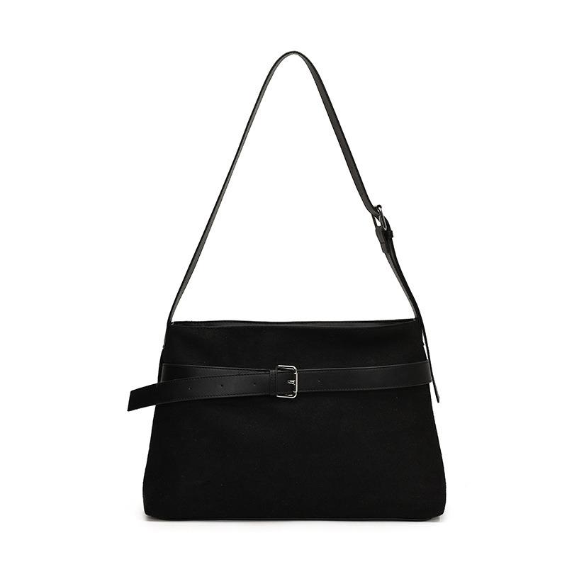 

Нишевая ретро премиальная матовая текстура сумка на одно плечо под мышку осень и зима новая ленивая ветряная сумка через плечо сумка-тоут чёрный