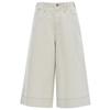 Trendy Summer Vintage High Waist Draped Wide Leg Straight Denim Cropped Capri Pants Versatile Slimming Classic Daily Pants