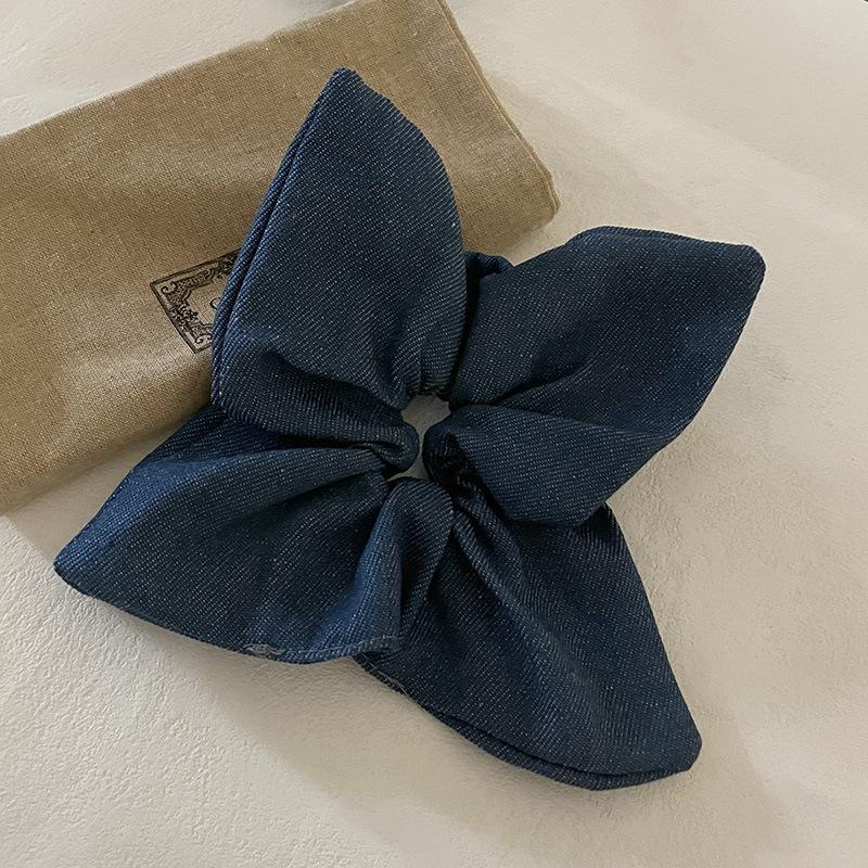 Large Scrunchie for Hair Hairties Elastic Rubberbands for Girls Bun Hairstyle Scrunchie Denim Headwear Hair Accessories