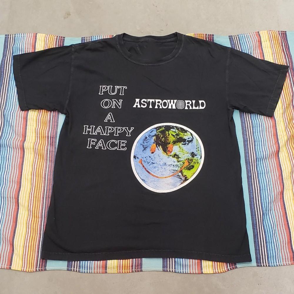 ASTROWORLD Travis Scott Black T-Shirt Cotton All Size S-5XL Unisex T-Shirt S